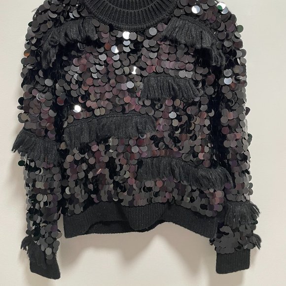 DVF | Diane's Edit | Alix Sequin Pullover in Black Size Med - Picture 11 of 11